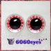 1 Pair White and Red Painted Safety Eyes Plastic eyes